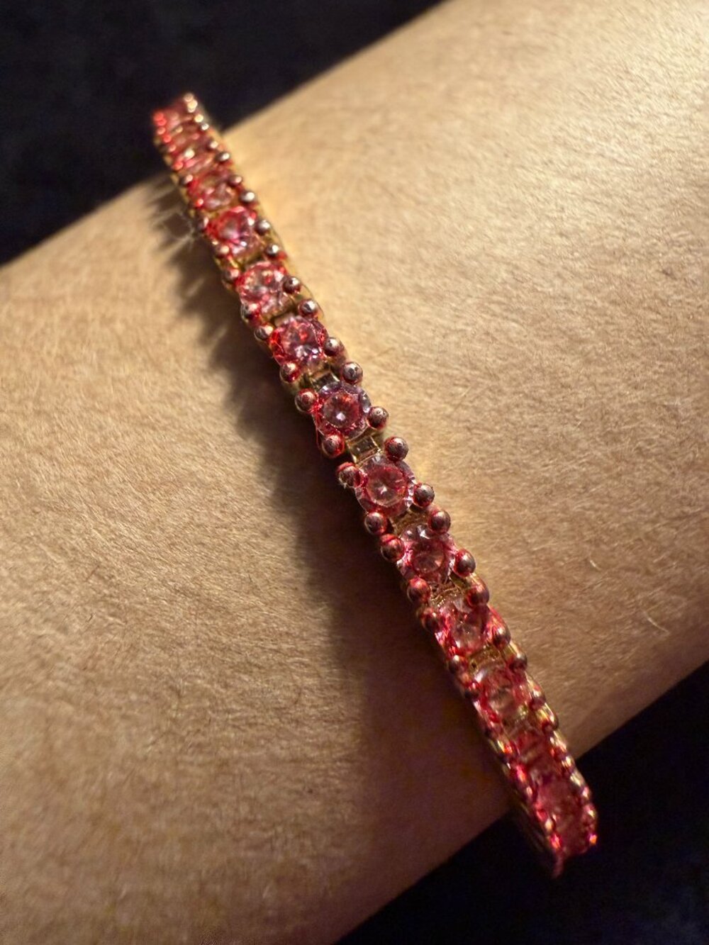 Light Pink Small Gem Tennis Bracelet